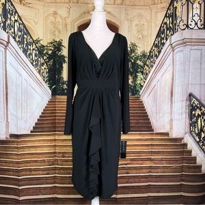 Jones New York Black Long Sleeve Dress